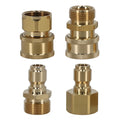 Set of 4 High Pressure Washer Adapter Quick Connect M22-15 Male Brass