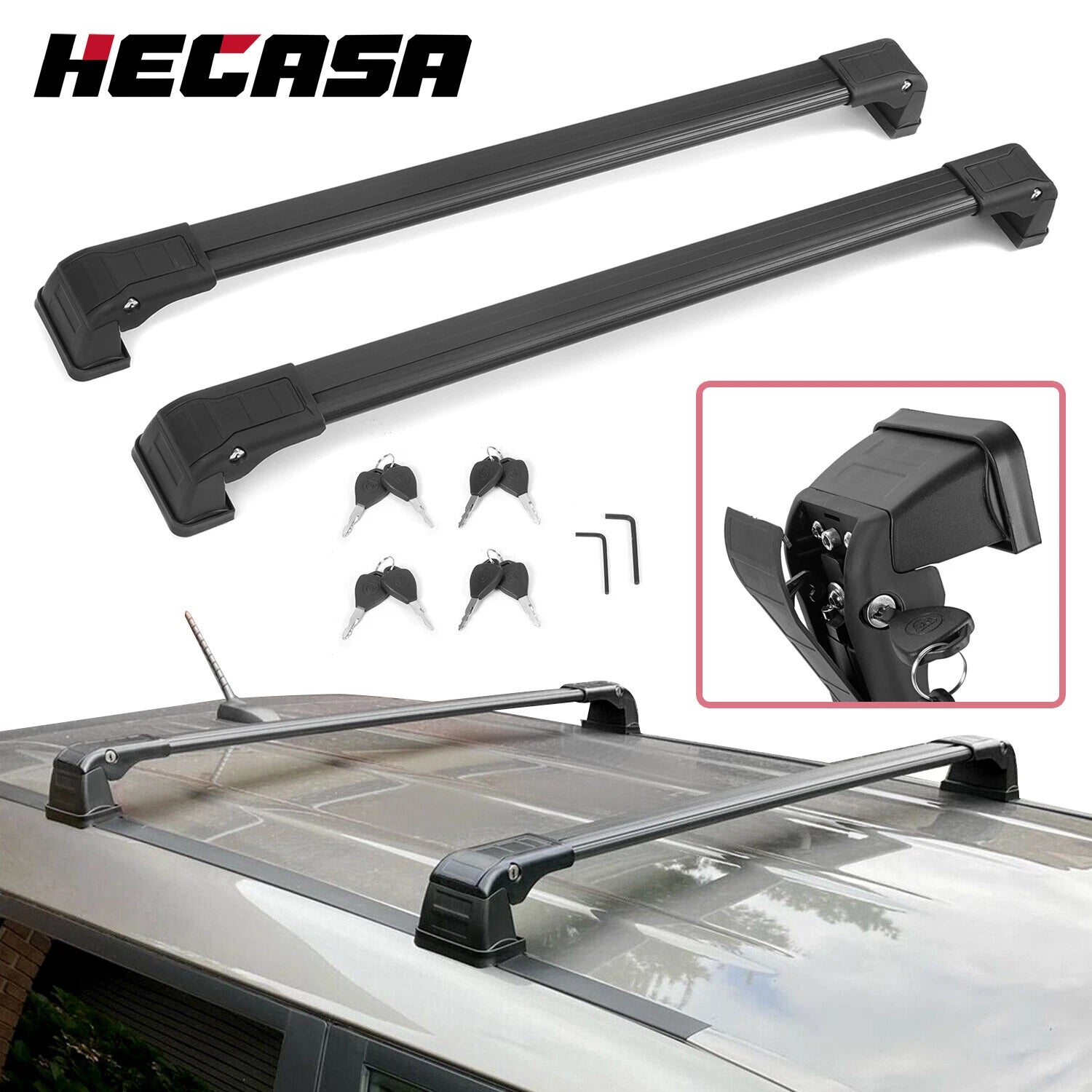Roof Rack Cross Bar Luggage Carrier for Kia Soul (2014–2019)