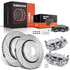 Set of 8 Front Drilled Brake Rotors and Pads for Ford Expedition (2003–2023)