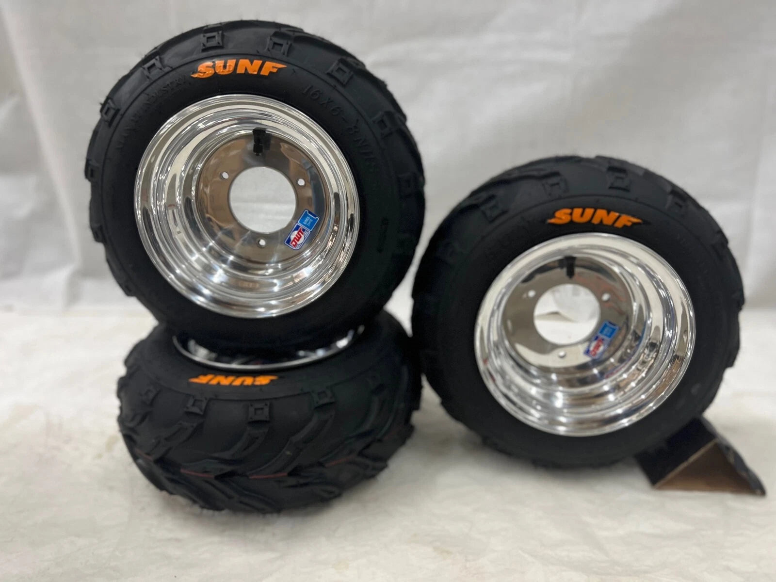 Set of 2 DWT Polished Aluminum Rims for Honda ATC 70 (16x6-8) A004