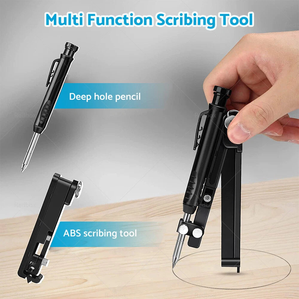 Multi-function scribing tool for woodworking with 6 pencils