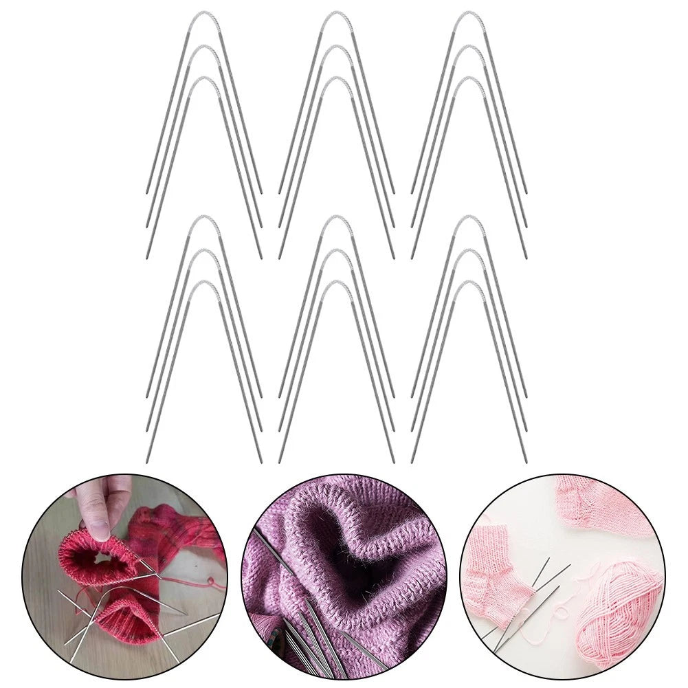 Set of 4 Stainless Steel Circular Knitting Needles for DIY Projects