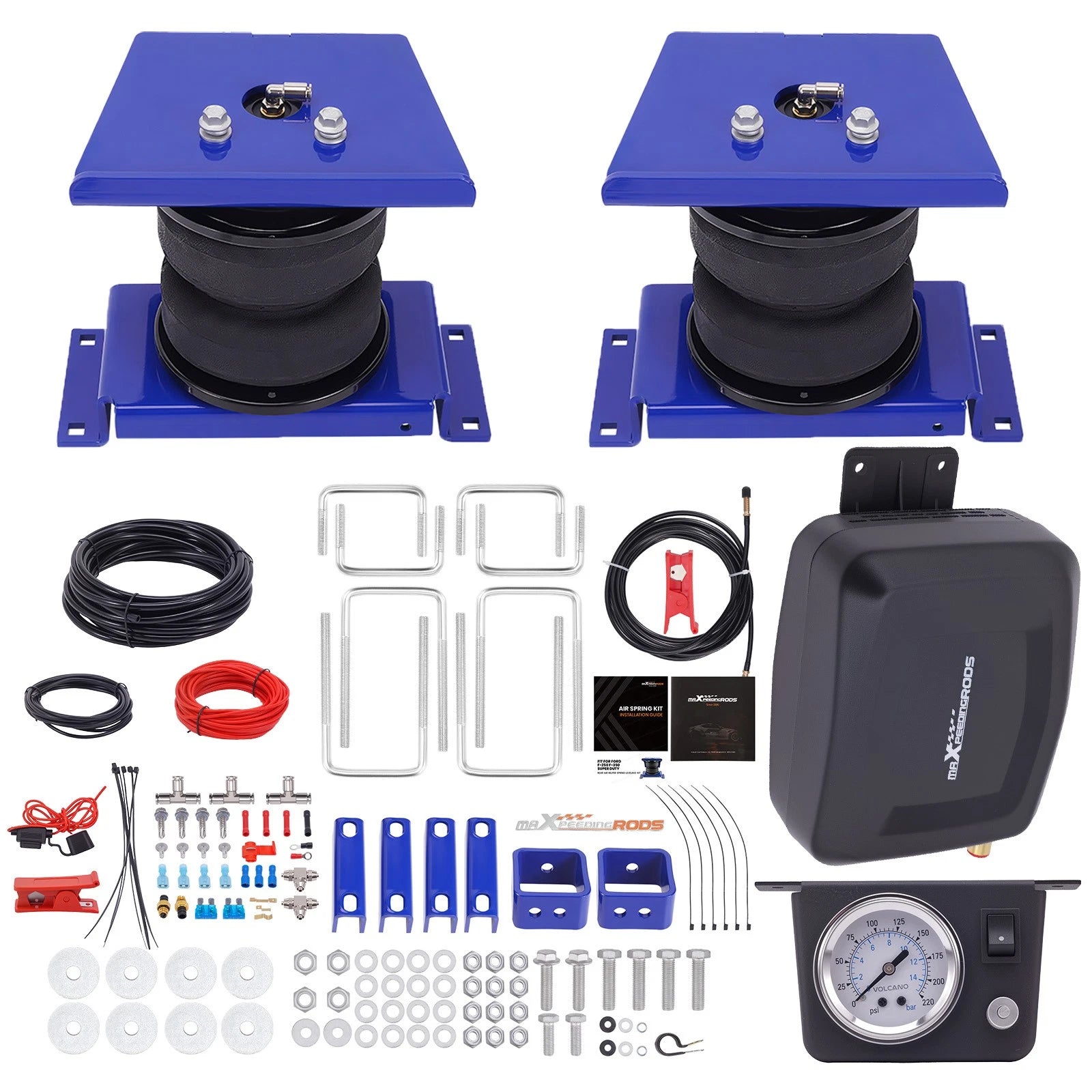 Air Suspension Helper Spring + Compressor Kit for F-250 F-350 (2005–2010)