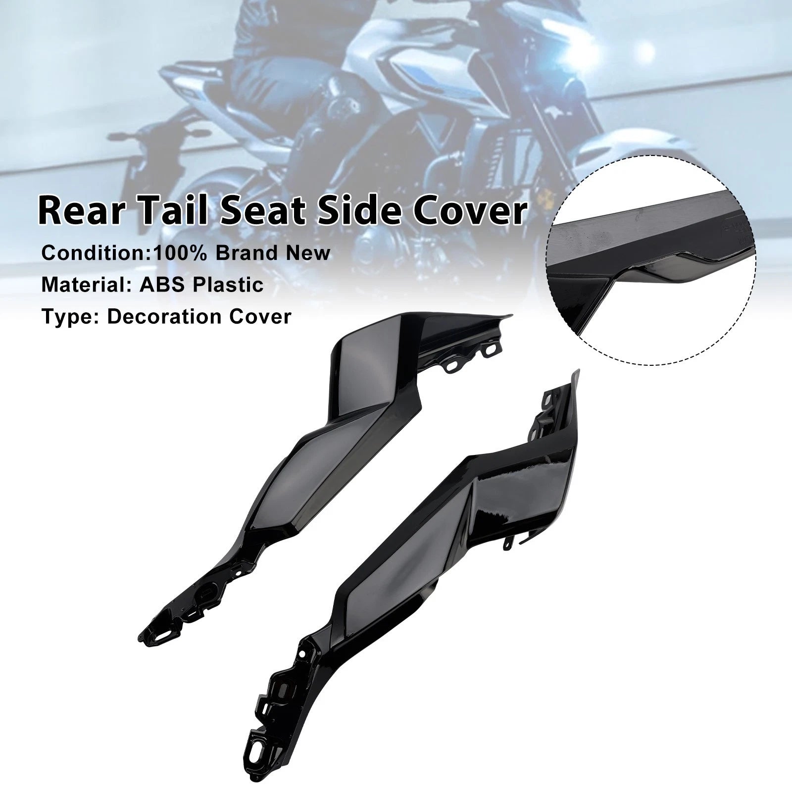 Rear Tail Seat Side Cover Fairing for Yamaha YZF-R3 MT-03 (2025–2026) Black