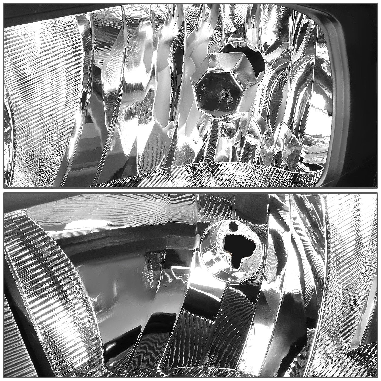 Pair of Black/Amber Signal Headlight Lamps for Ford Focus (2015–2018)