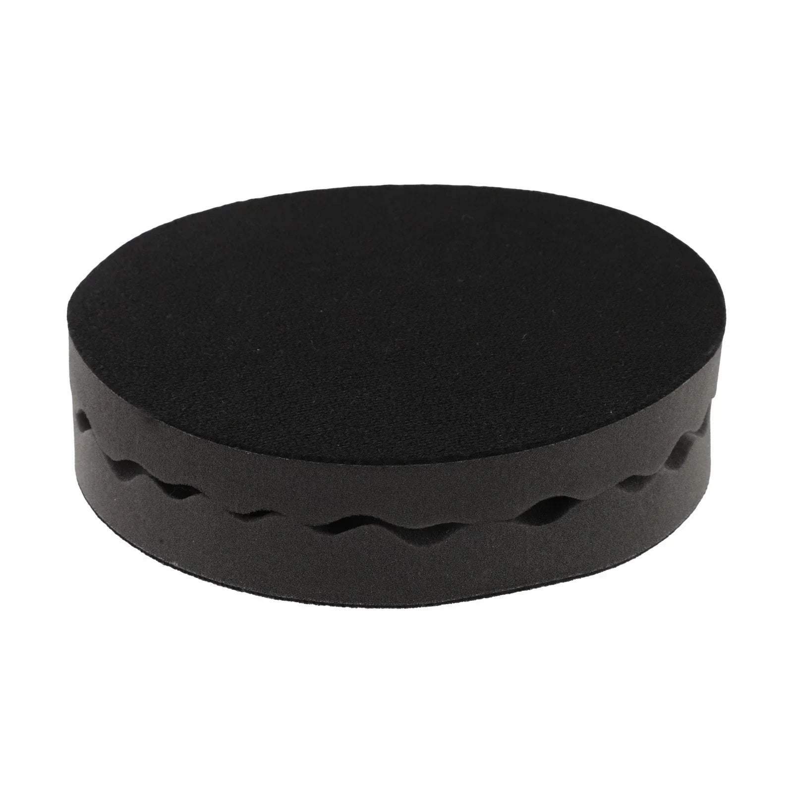 2 x Black Round Foam Compounding Polishing Pad Single Sided Flat Back