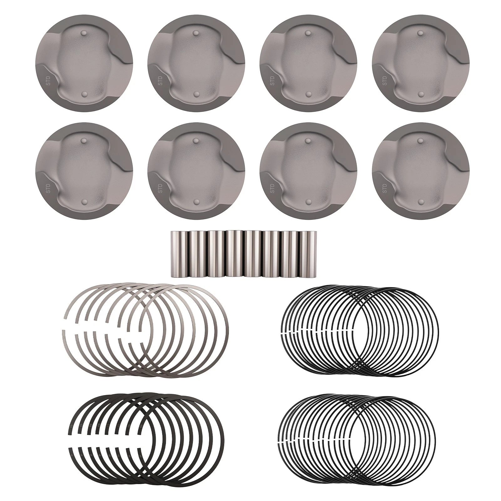 Engine Piston Set w/ Rings for Dodge Dakota 4.7L SOHC 16V (2008–2011) 68031605AD