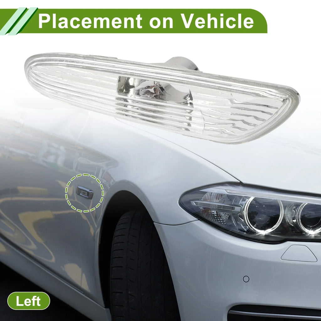 1 Pc Left Side Marker Light Cover for BMW 325i White (2002-2006)