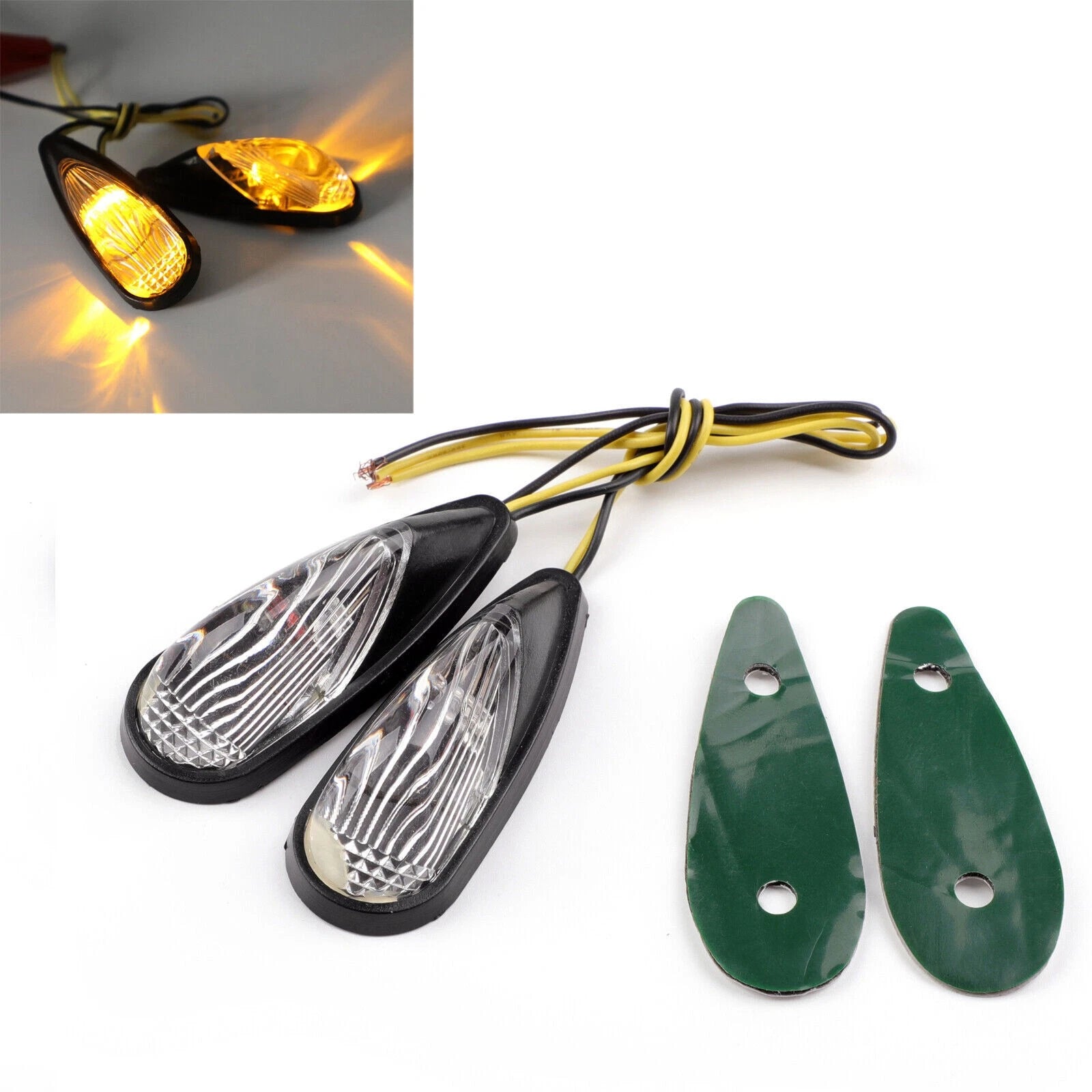 Clear Turn Signals for Kawasaki Ninja 250 500 ZX6 ZX7 ZX9 (2008–2012)
