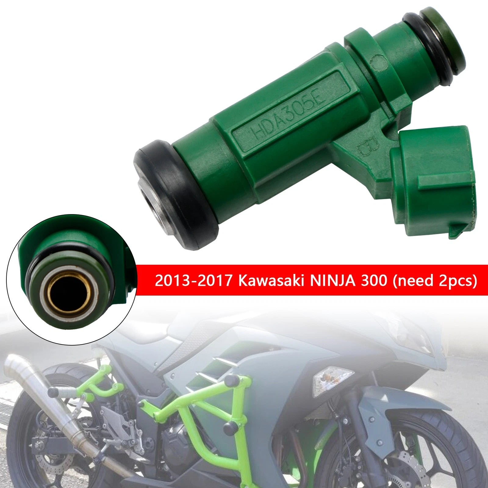 Fuel Injector 49033-0558 for Kawasaki Versys-X 300 (2017–2022), Ninja 300 (2013–2017)