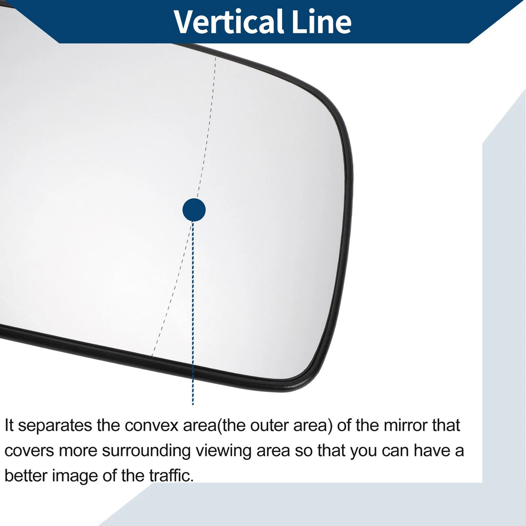Heated Right Side Mirror Glass for Volkswagen Polo (1994–2000)