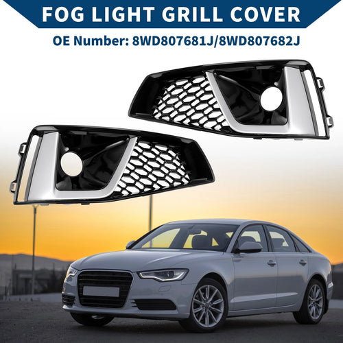 1 Pair Front Fog Light Grill for Audi A6 C7 (2012–2015) No.8WD807681J