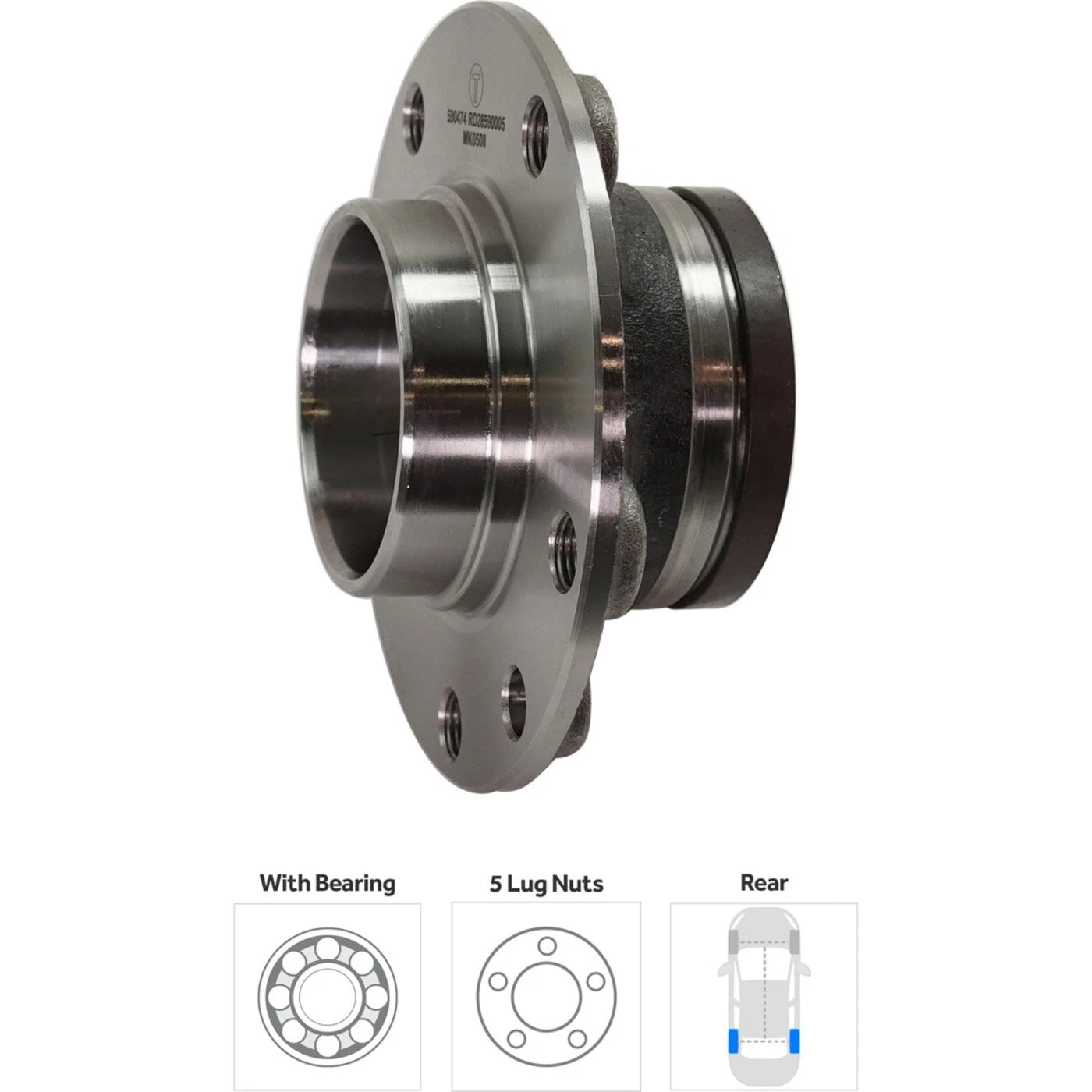 Set of 2 Wheel Hubs for Dodge Dart (2013–2016) Rear Left & Right 5 Lug