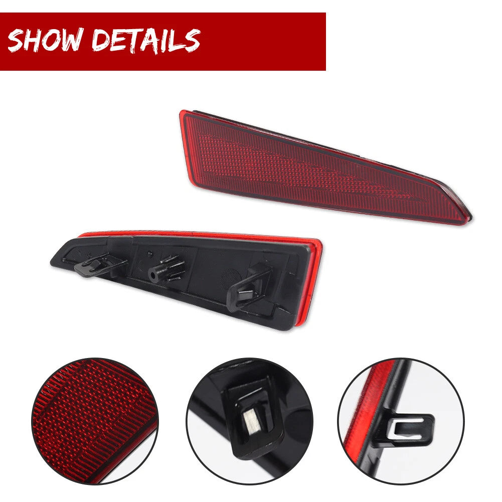 2X Red Lens Rear Bumper Reflector Lights for Lexus RX350 RX450h (2016–2020)