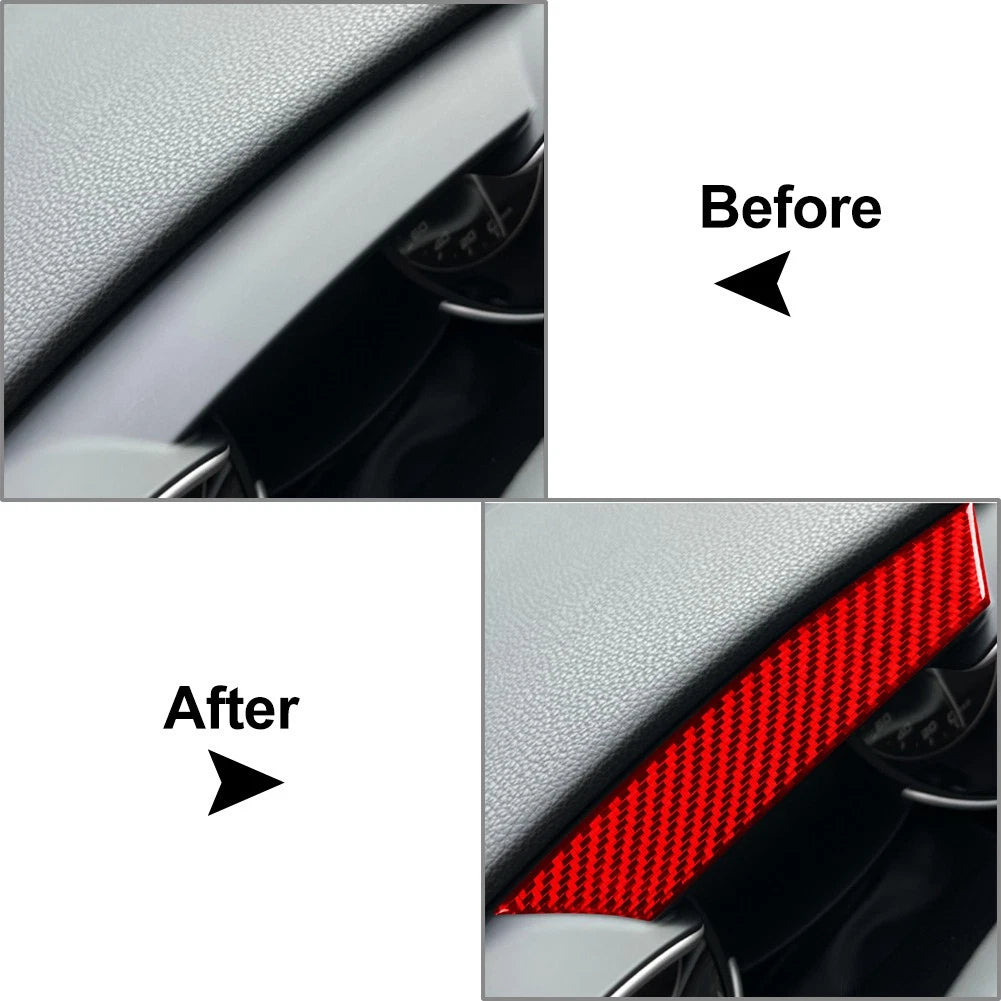 Speedometer Cover Strip Trim for Alfa Romeo Giulia (2017–2021) Carbon Fiber Red