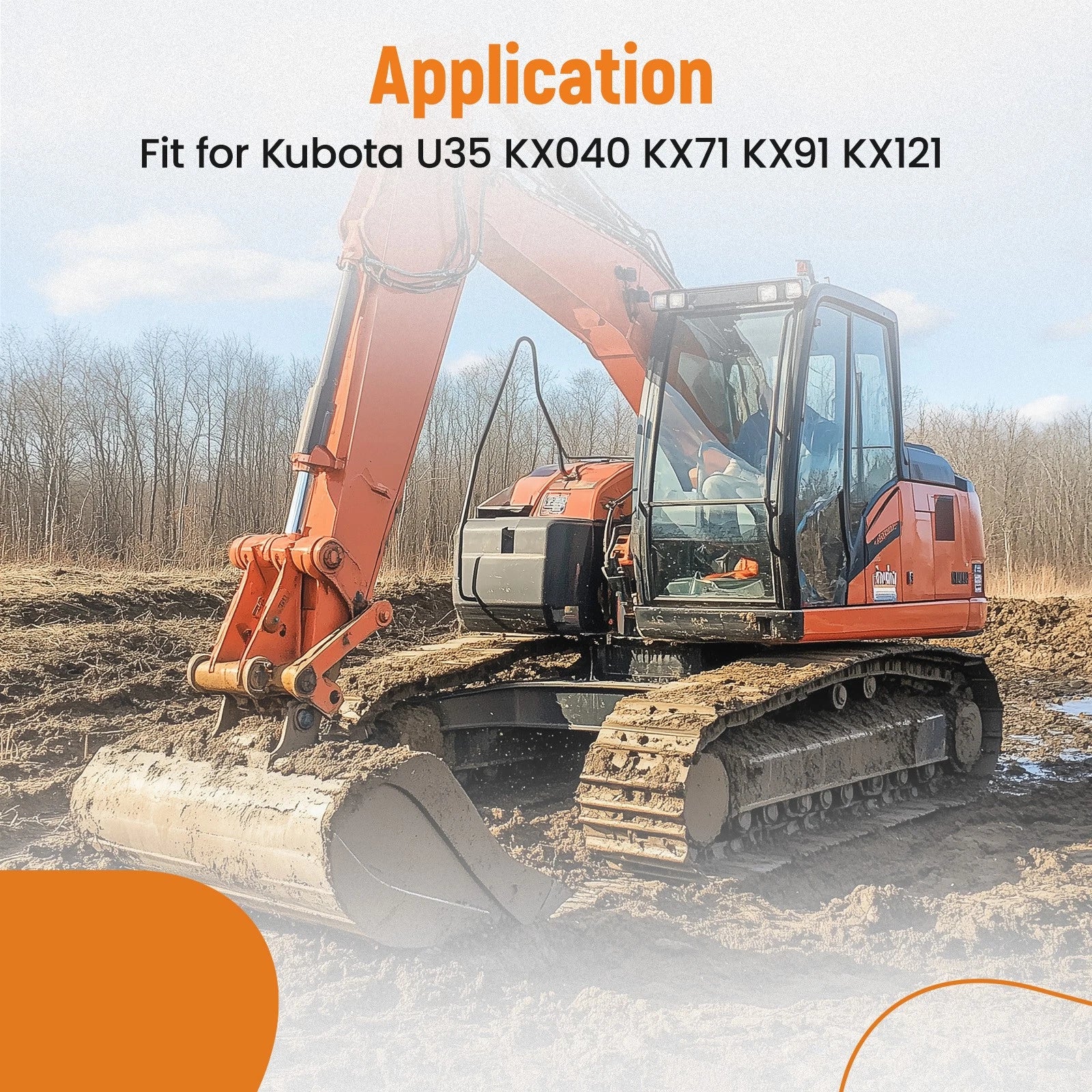 Set of 2 Quick Attach Mount Ears for Kubota KX91 KX121 KX71