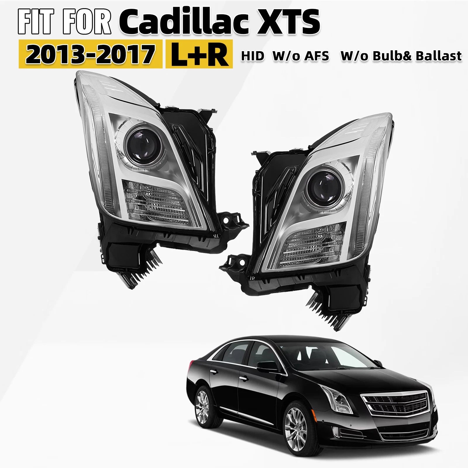HID/Xenon Headlight Left+Right Pair for Cadillac XTS (2013–2017)