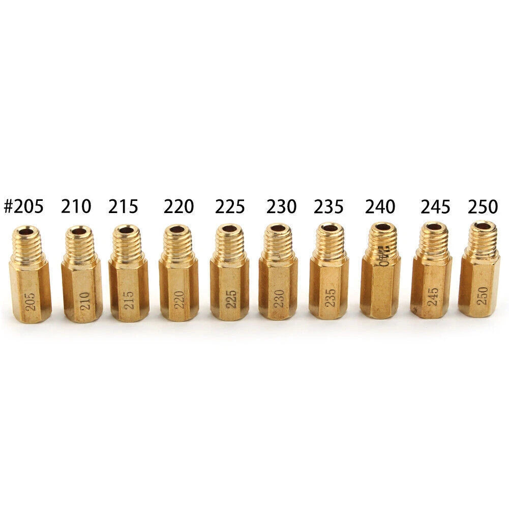 10 Pcs Carburetor Main Jets Kit for PWK OKO CVK (205-250)
