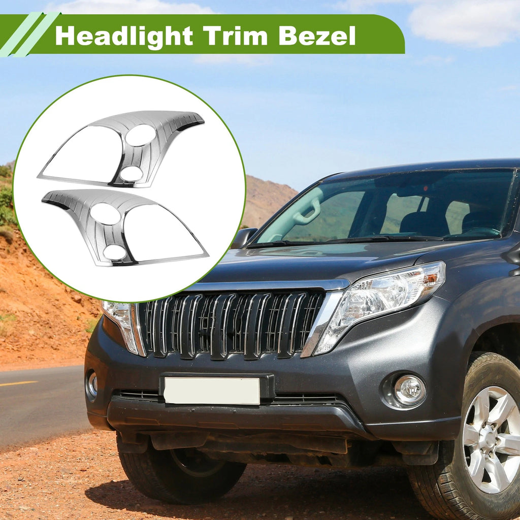 Pair Headlight Trim Bezel for Toyota Prado FJ120 (2003–2009)