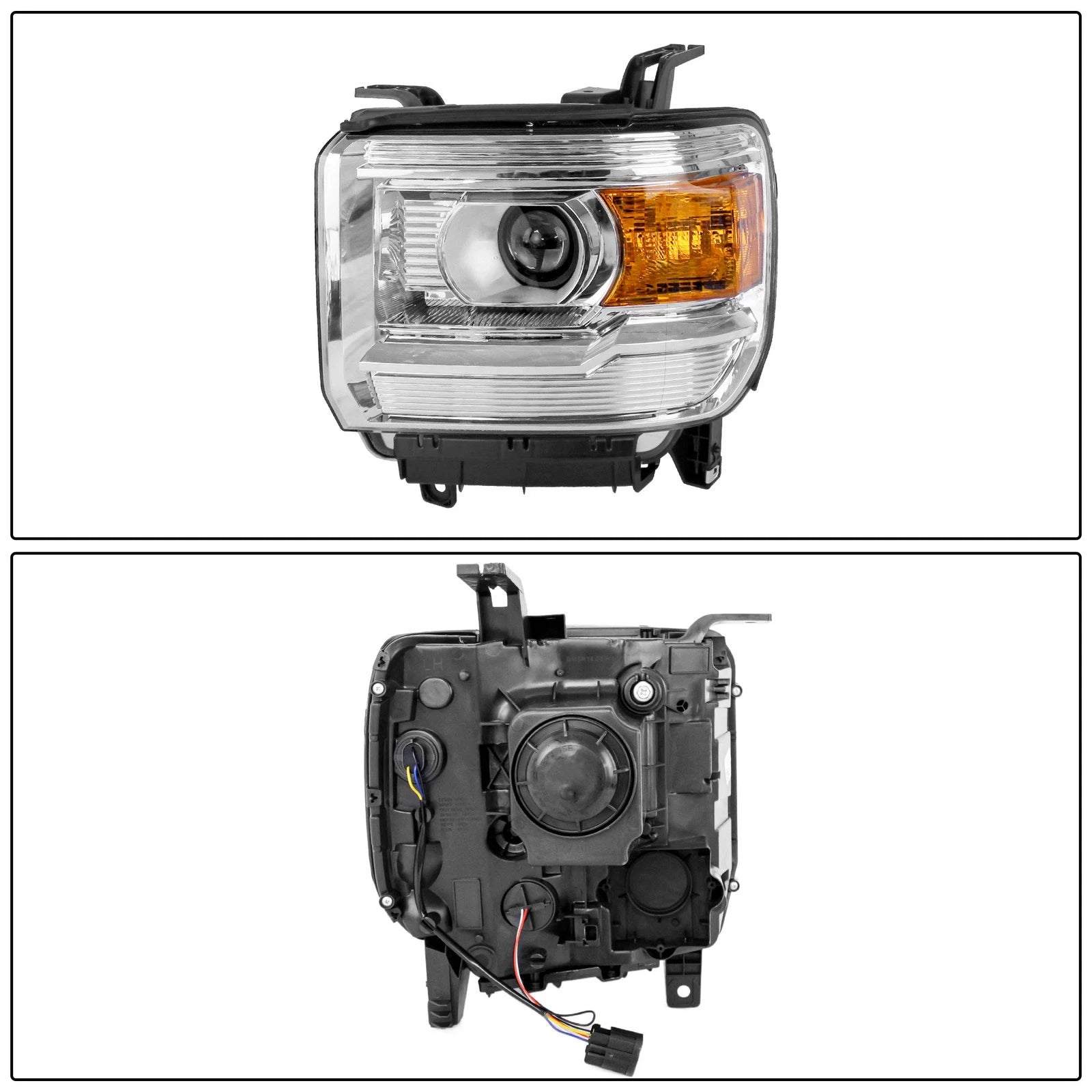 Pair Headlights for GMC Sierra 1500 2014–2018, 2500 HD 2015–2019, 3500 HD
