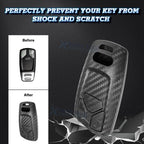 Carbon Fiber Texture Keyless Smart Key Fob Case for Audi A4-A5 S5 (2017-2019)