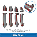 Door Handle Cover Trim for Ford Fiesta (Carbon Fiber, Black)