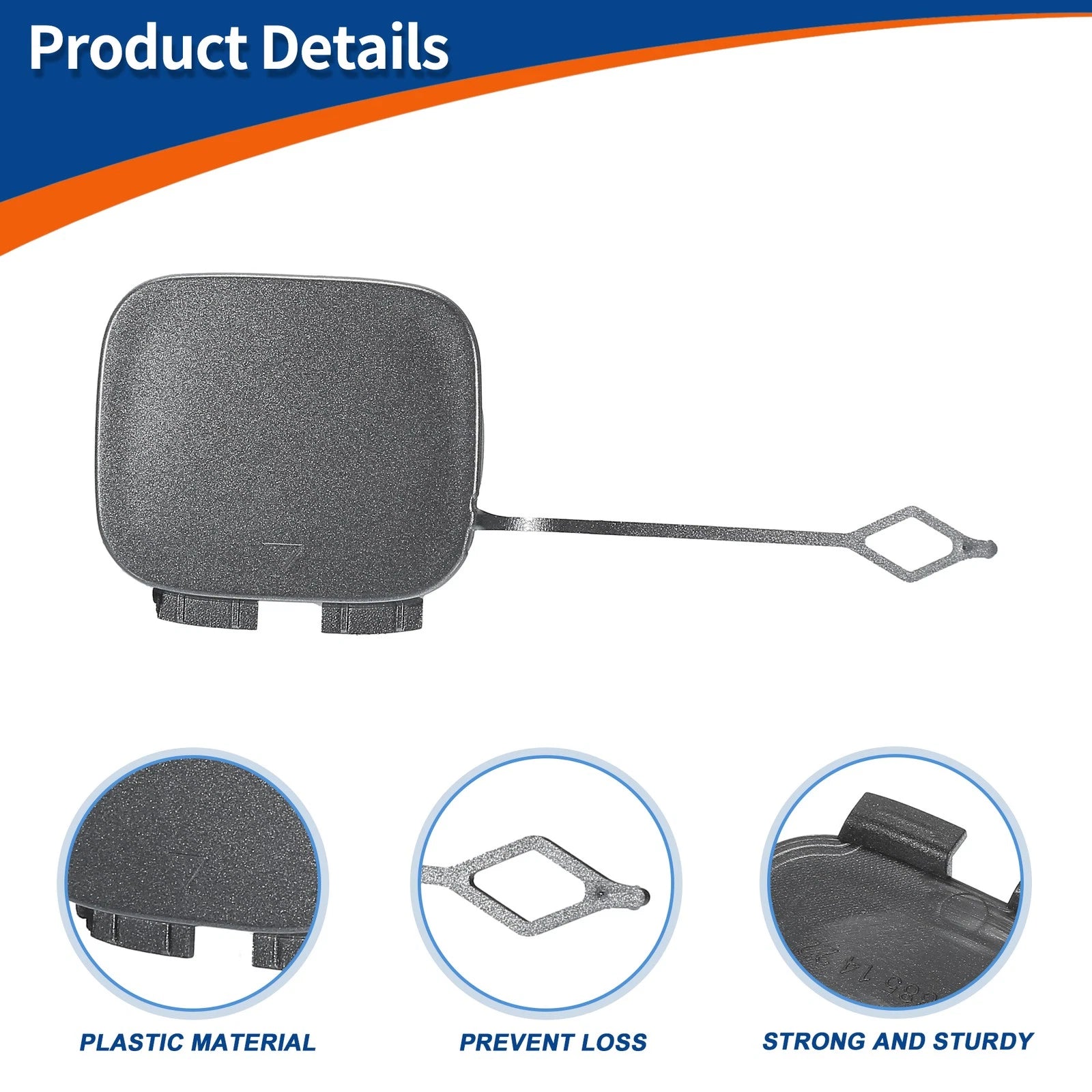 Rear Car Bumper Tow Hook Cover for Mercedes-Benz B-Class (2012–2019) No.A2468851422 Gray