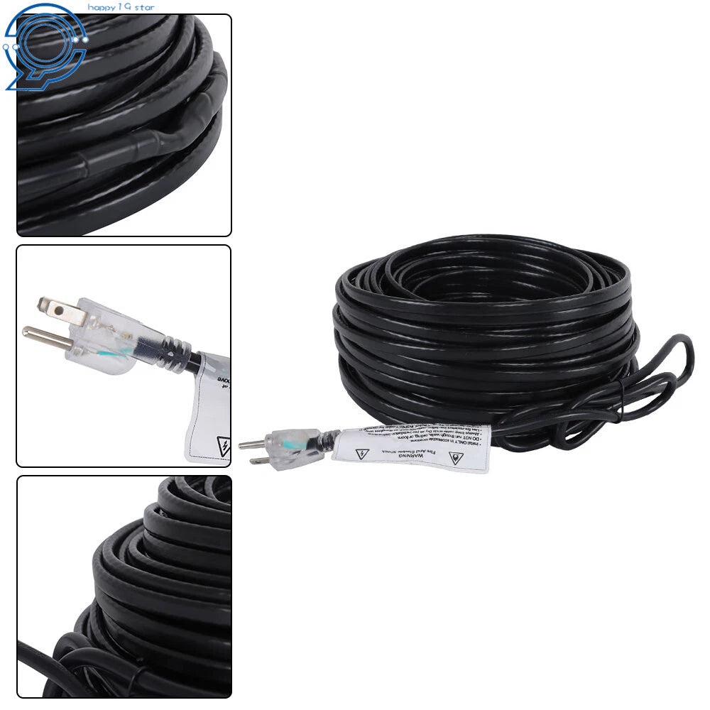 Heat Cable for Roof 140FT Self-Regulating Pipe De-icing 8W/ft 120V