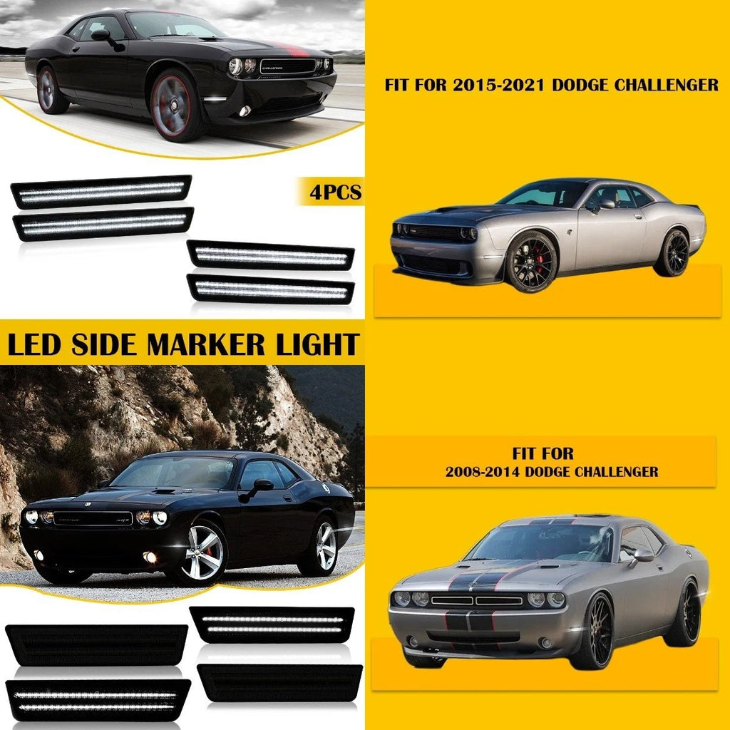 Smoked White LED Side Marker Light for Dodge Challenger (2015–2022)
