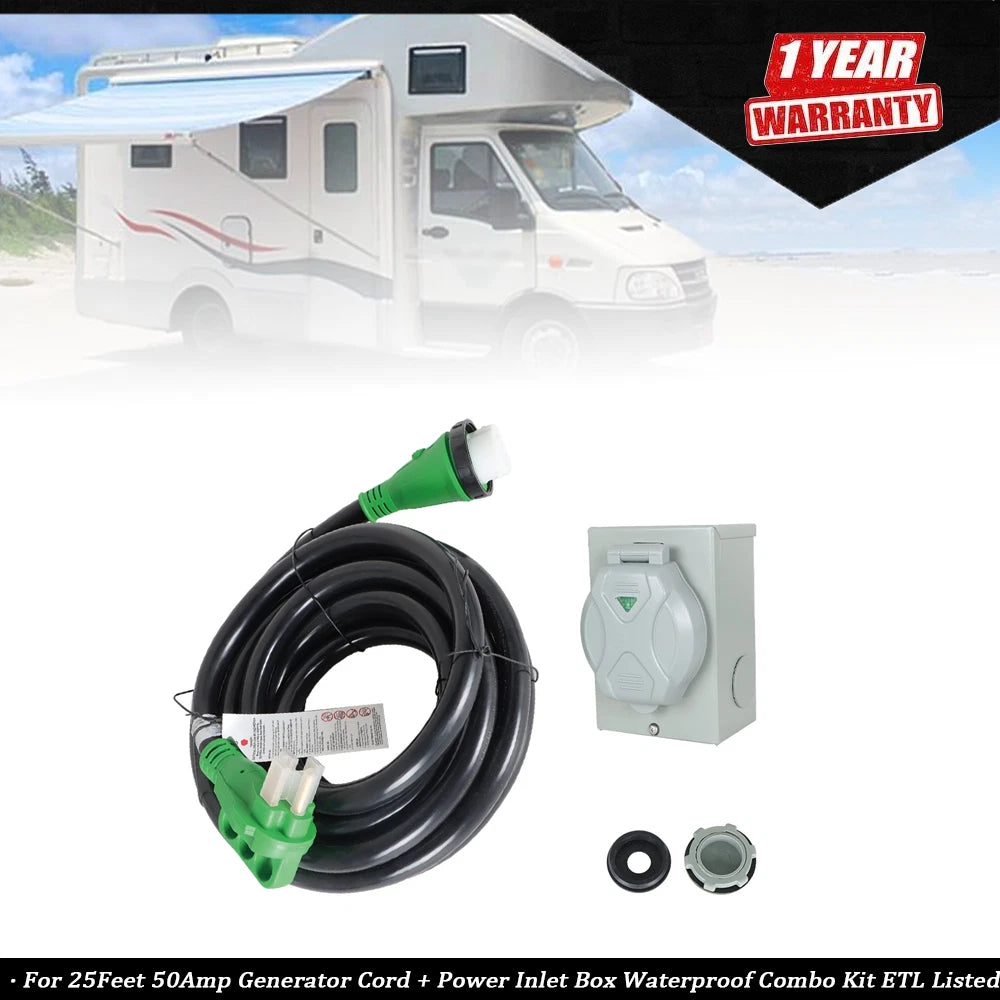 25 Feet 50 Amp Generator Power Cord