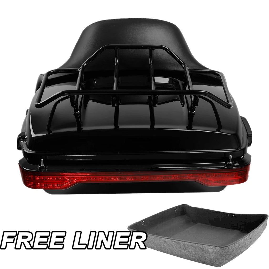LED Tail Light for Harley Touring (2014–2023) - Black Chopped Trunk Backrest Pad