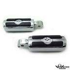 Chrome Gear Skull Footpegs for Suzuki Intruder 1400/Boulevard S83 (1995–2008)