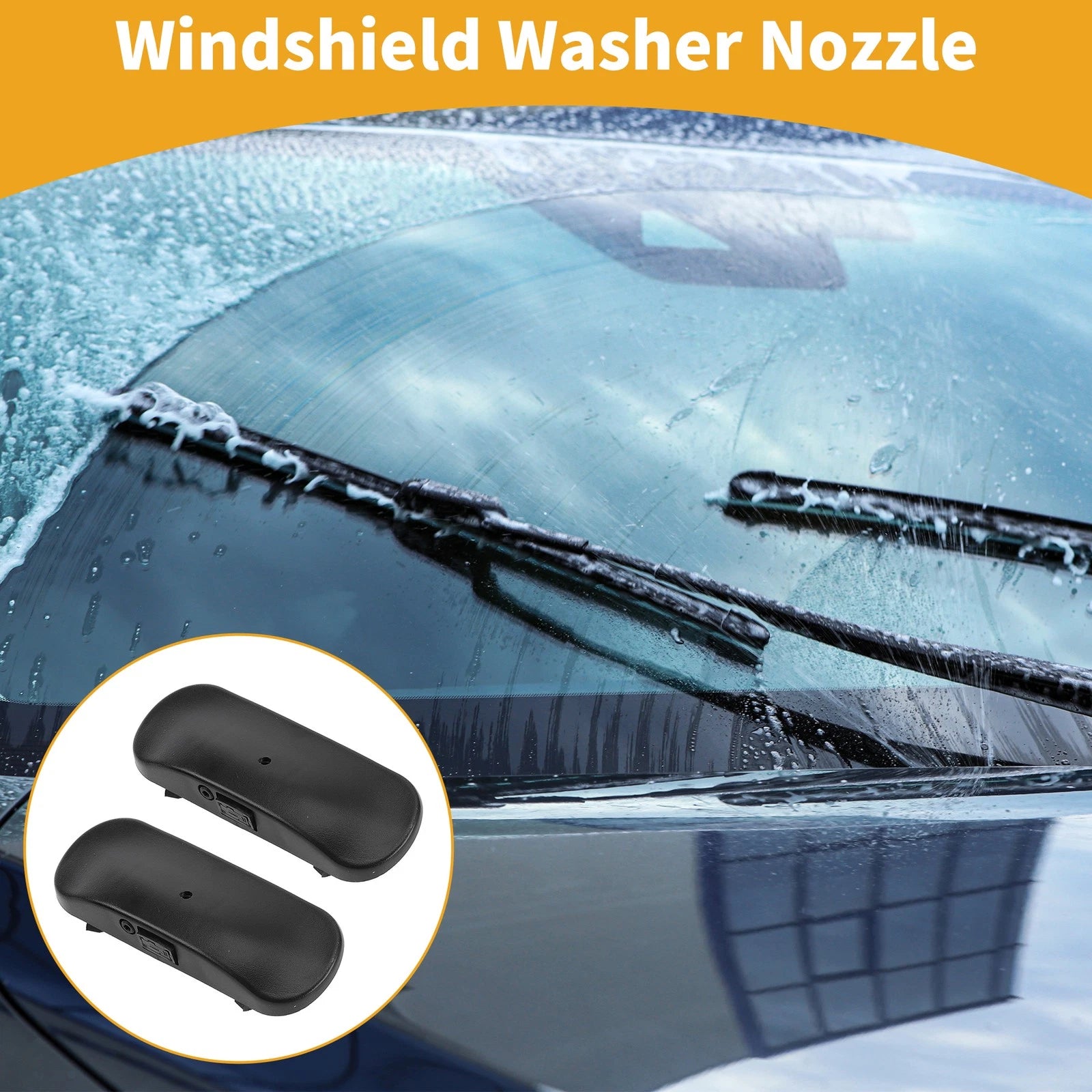 Set of 2 Front Windshield Washer Nozzles for Audi A8 S8 (2015–2020) Black