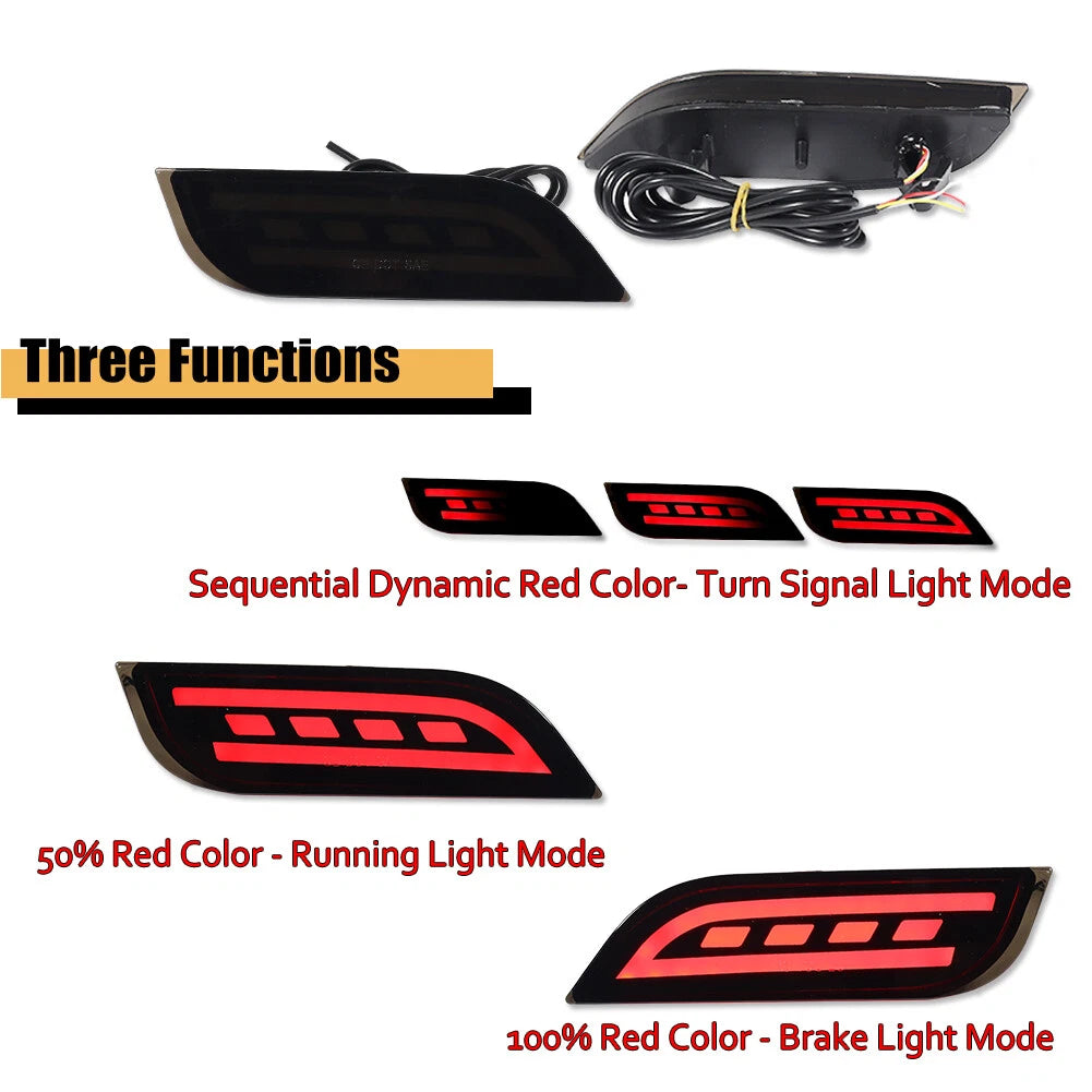 2X Smoked Red LED Rear Bumper Fog Brake Tail Lights for Subaru Ascent (2019–2023)