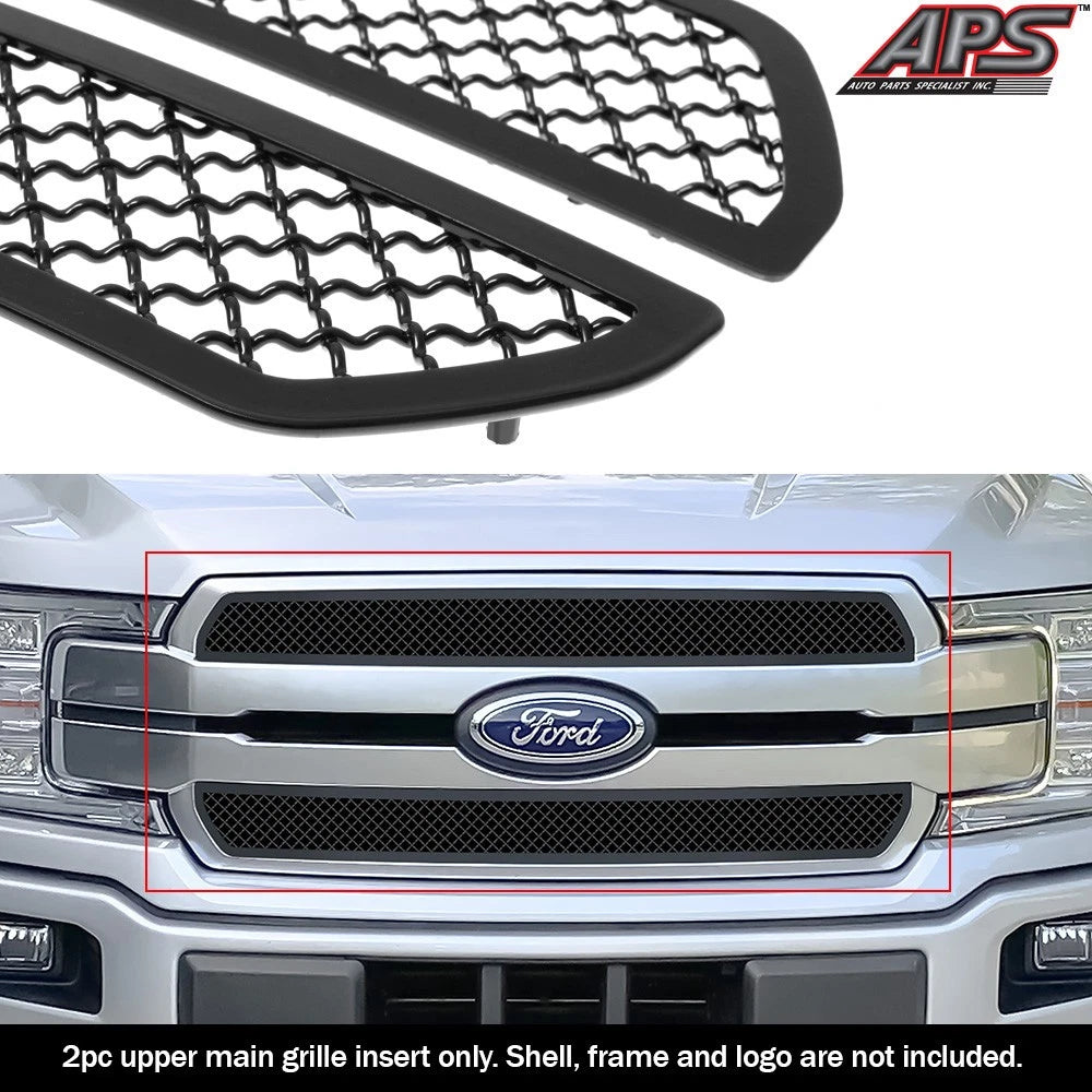 Upper Black Mesh Grille for Ford F-150 King Ranch/Platinum (2018-2020)