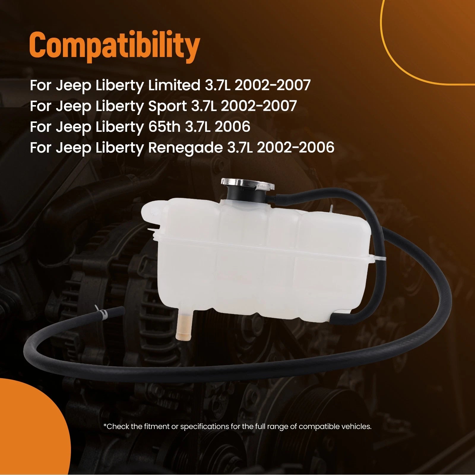 Coolant Overflow Bottle for Jeep Liberty 3.7L (2002–2007)