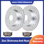 Front Drilled Slotted Brake Rotors and Pads Kit for Dodge RAM 1500 Durango (YYYY–YYYY)