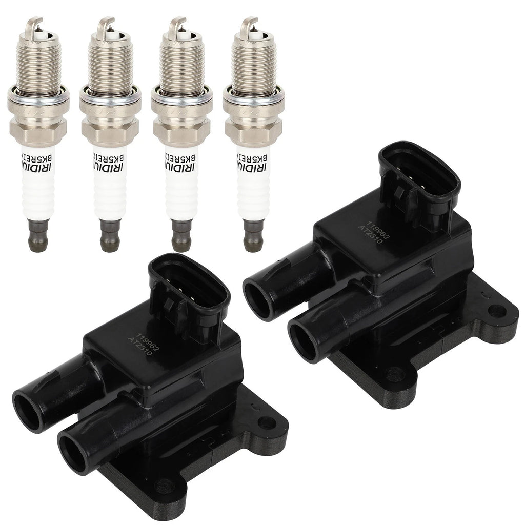 2X Ignition Coil & Spark Plug for Chevy Prizm Toyota Corolla 1.8L L4