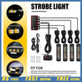 Set of 4 Amber LED Strobe Warning Lights for Pickup SUV 