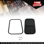 18" x 30" RV Camper Window Vertical Slider with Screen & Trim Ring