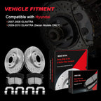 Front Disc Brake Rotors + Ceramic Pads for Hyundai Elantra (2007–2010)