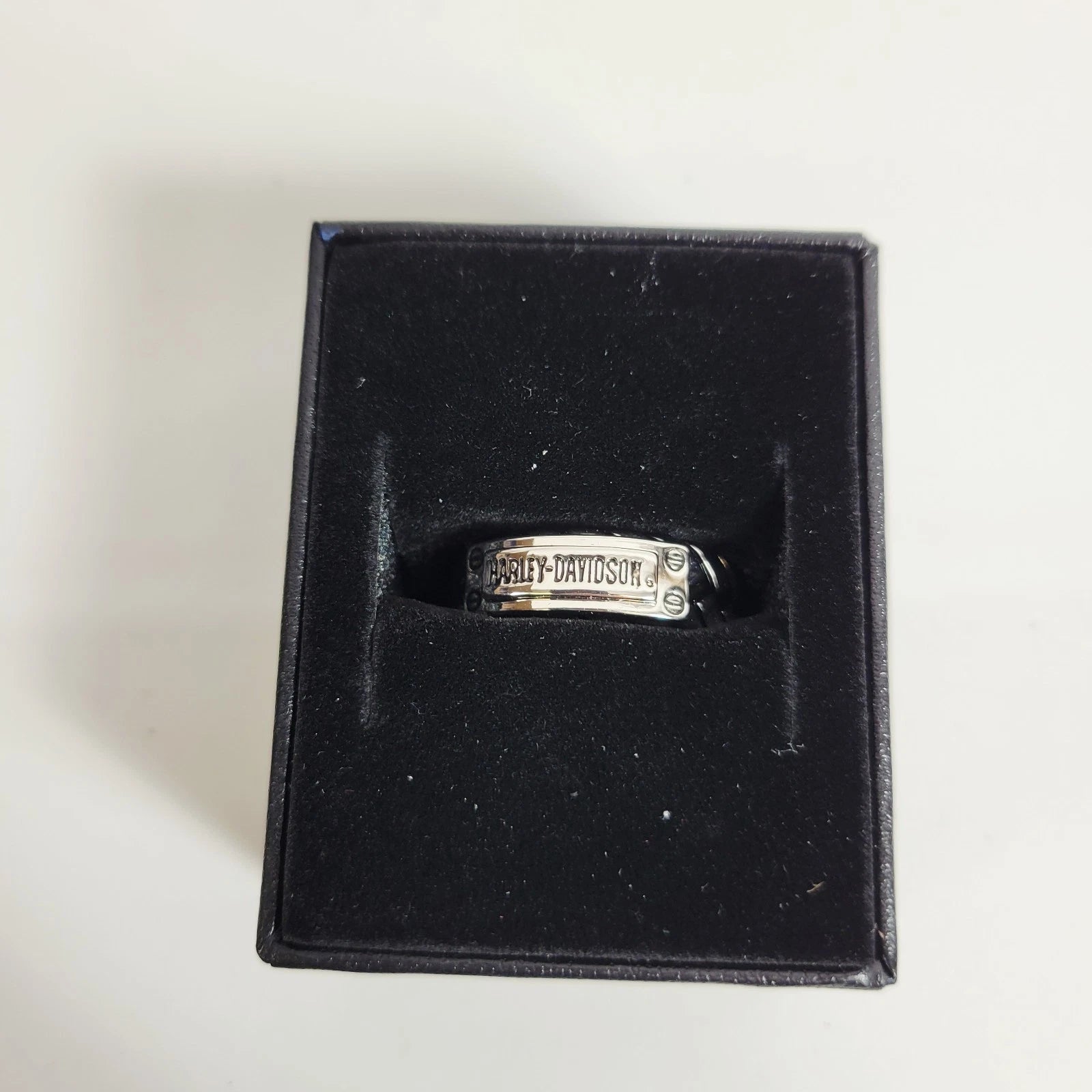 Brass H-D Wordmark Braided Ring for Harley-Davidson (Men's, Antique Silver)