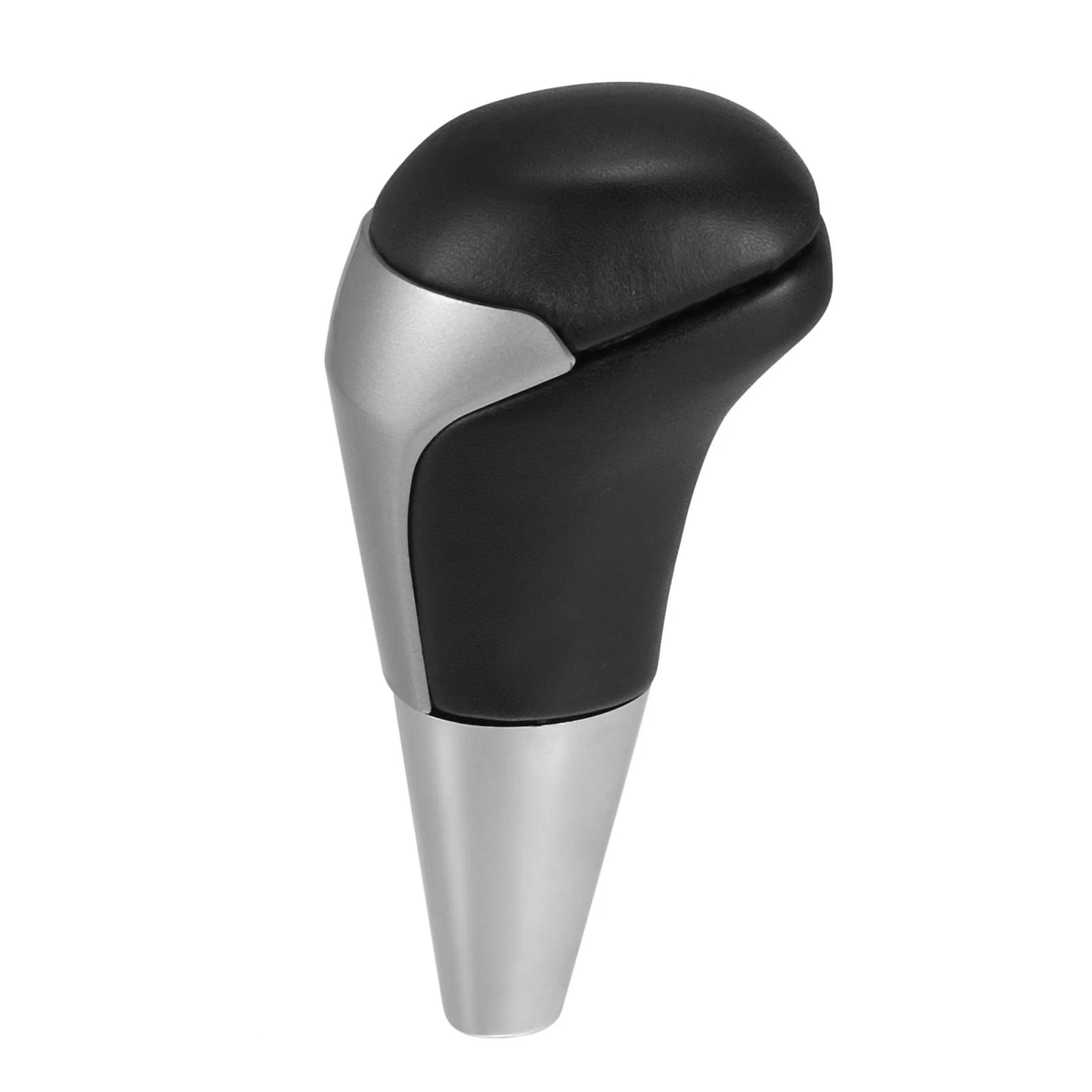 Automatic Gear Shift Knob for Toyota Tundra (2000–2023) Black Faux Leather Silver Tone