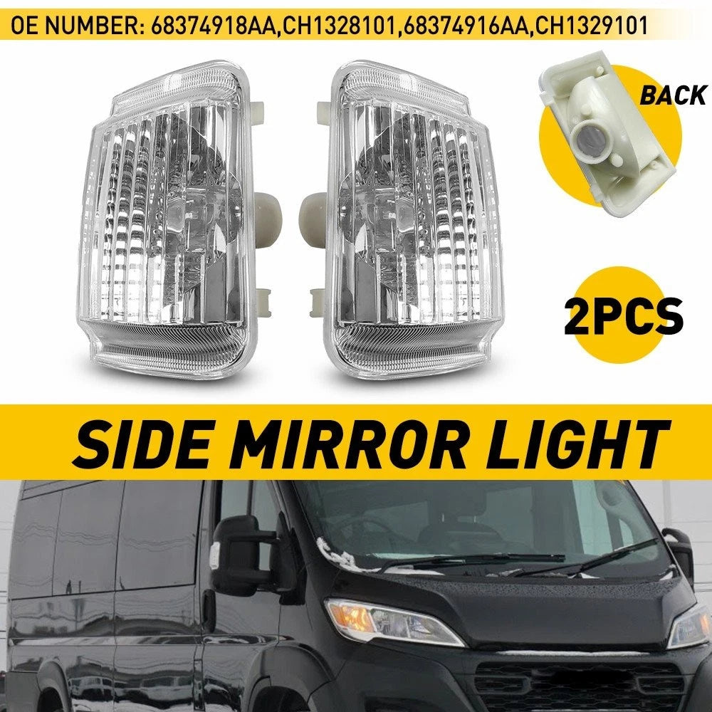 Set of 2 Side Mirror Turn Signal Lens Covers for Ram ProMaster (2014–2023)