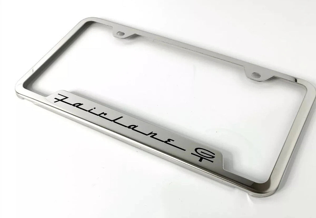 Chrome License Plate Frame Laser Engraved Script for Ford Fairlane GT (1965–1965)