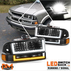 U-Shape LED DRL Switchback Headlights for Chevy Blazer/S10 (1998–2004)