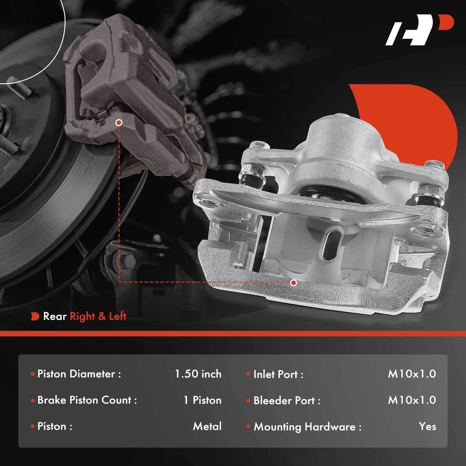 Pair Rear Brake Calipers for Subaru Outback Legacy (2006-2009)