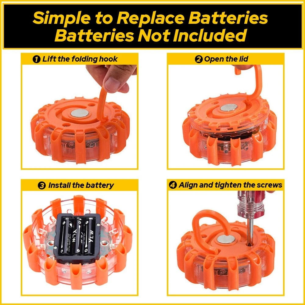 LED Flare Road Light Safety Beacon Disc Flashers for Universal Use (2010–2023)