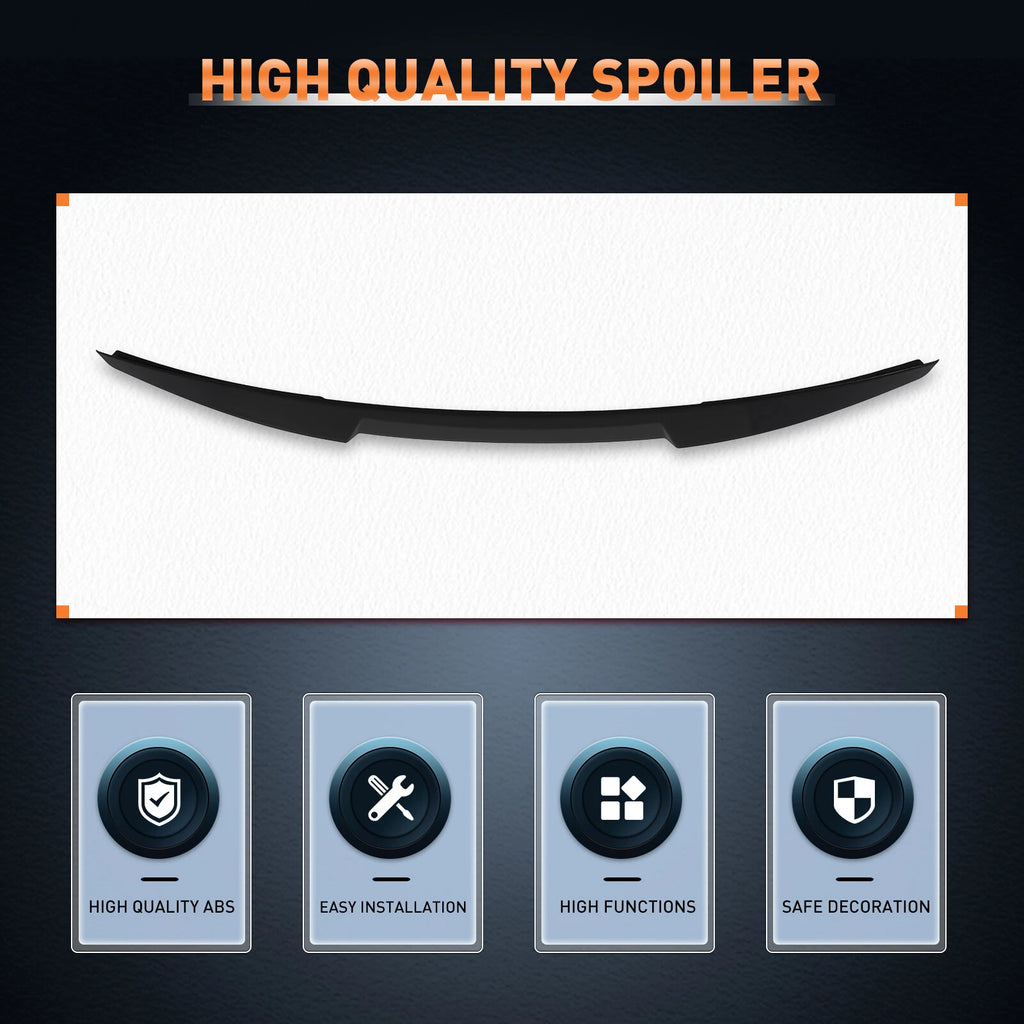 Glossy Black Wing Spoiler for Audi A4 B8 (2009-2012)