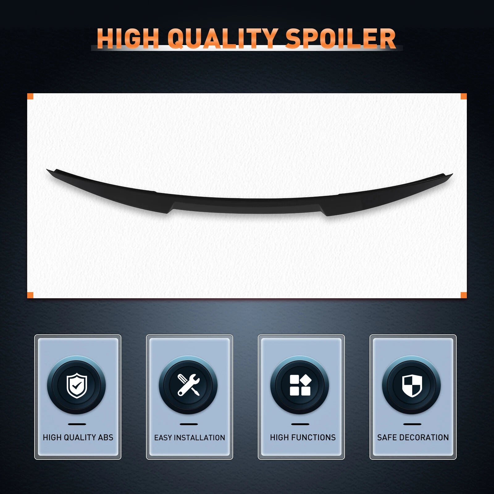Glossy Black Wing Spoiler for Audi A4 B8 (2009-2012)